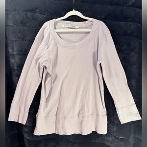 Michael Stars Womens Long Sleeve Shirt Top One Size / Small Gray Supima Cotton